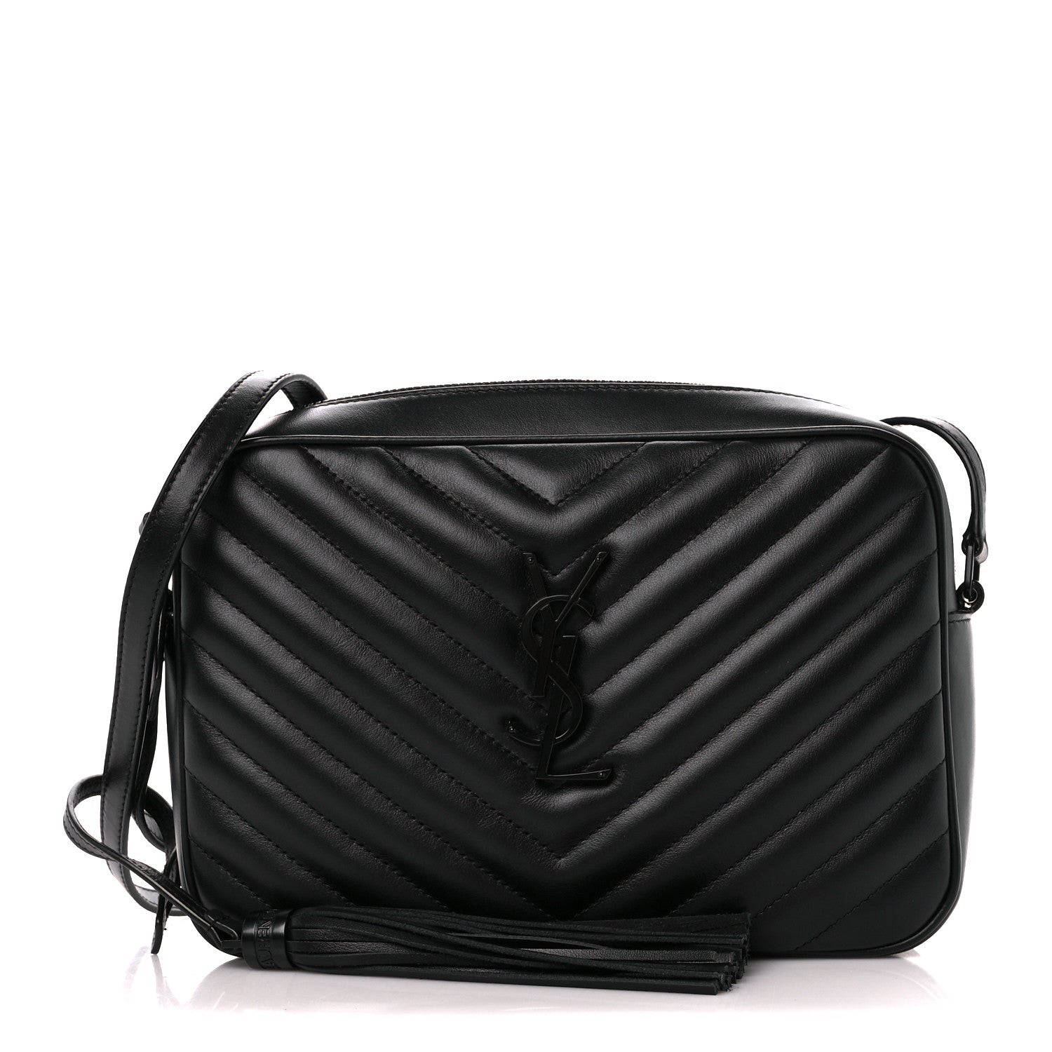 Saint Laurent Calfskin Matelasse Monogram Monochrome Lou Camera Bag Black 1 of 10