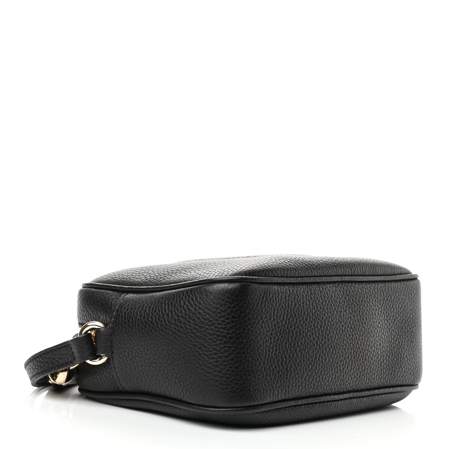 Pebbled Calfskin Small Soho Disco Bag Black