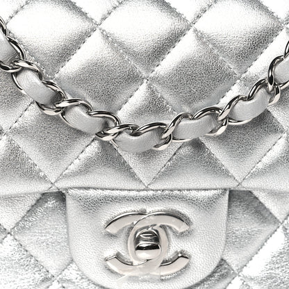 Chanel Metallic Lambskin Quilted Mini Rectangular Flap Silver 8 of 10