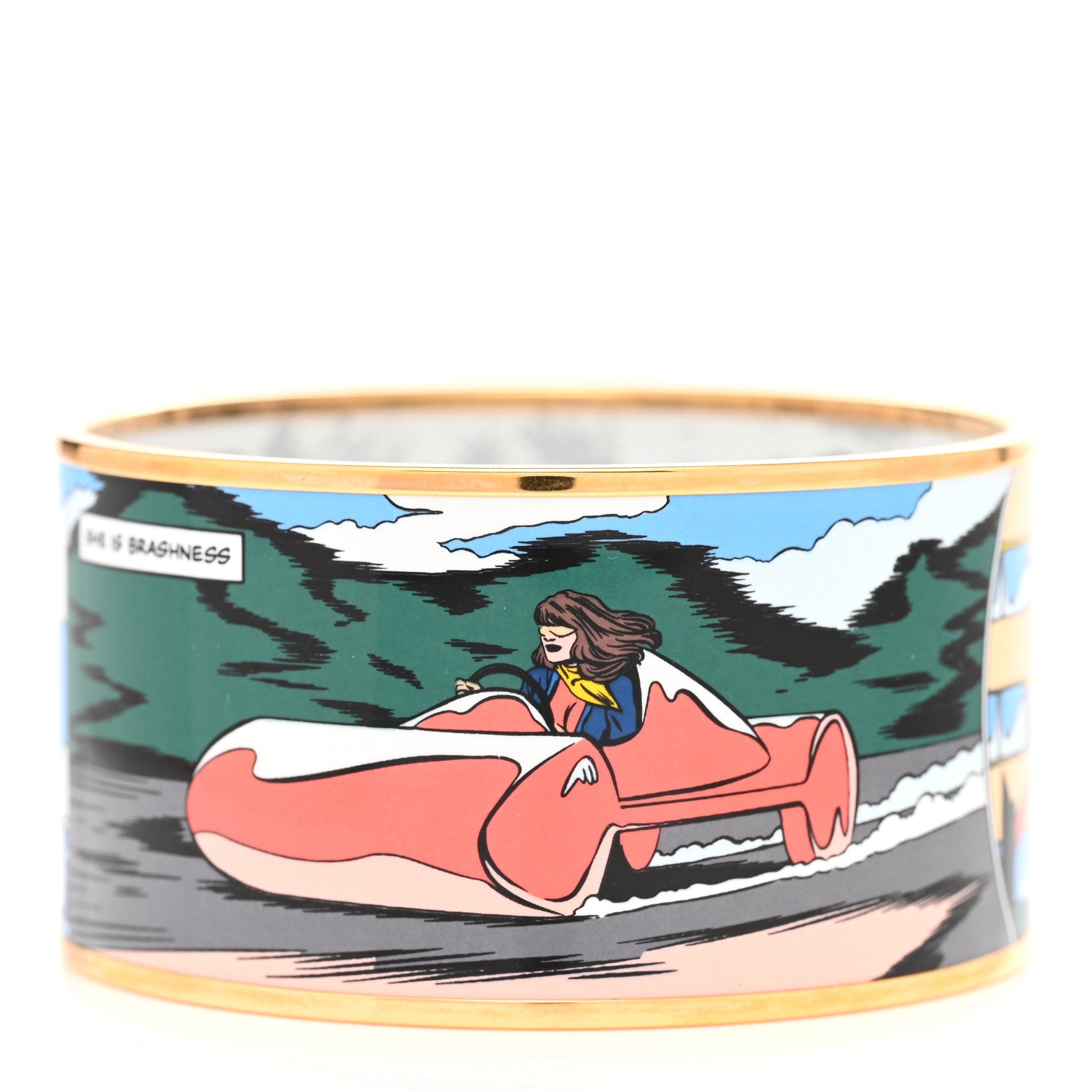 Hermes Enamel Printed Extra Wide Dessus Dessous Wow Bracelet 1 of 6