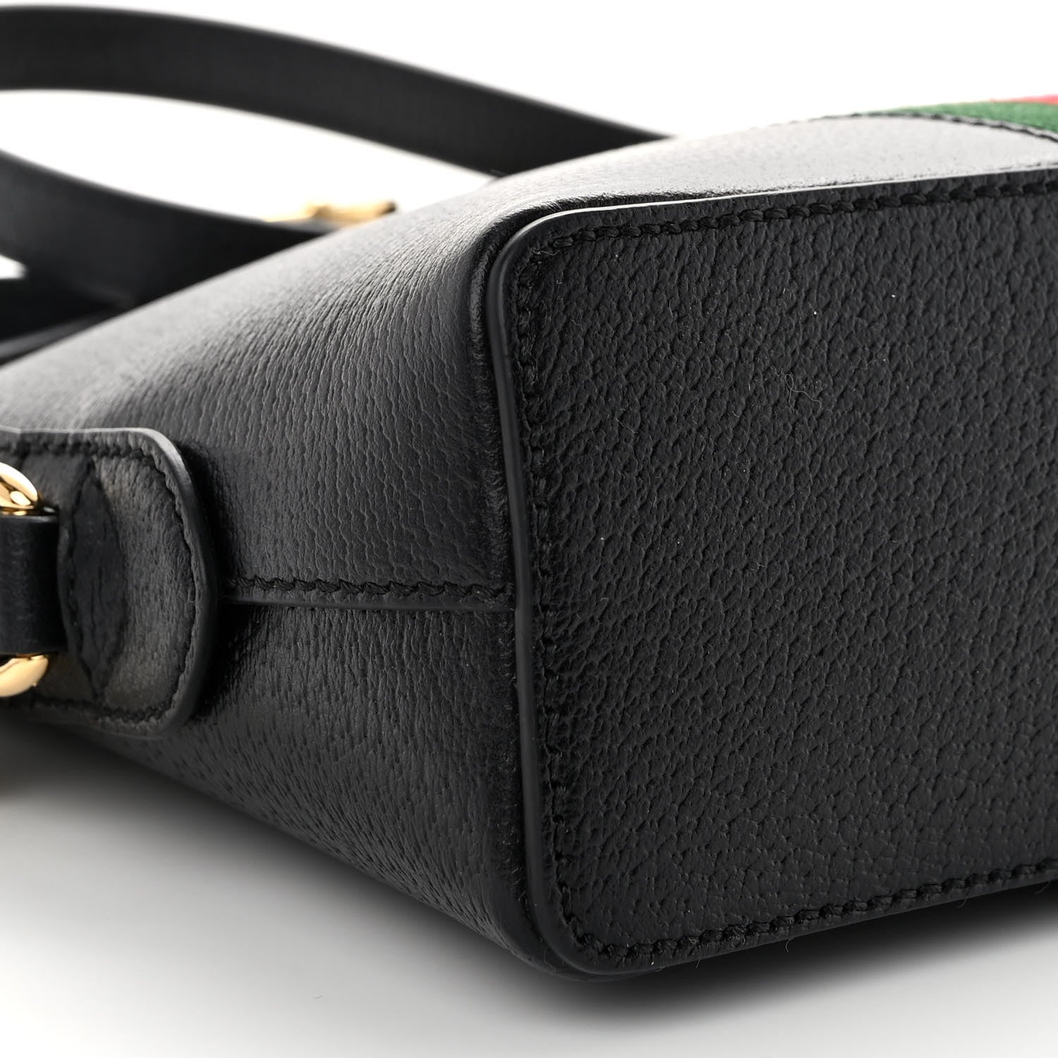 Gucci Calfskin GG Web Small Ophidia Dome Shoulder Bag Black 8 of 9