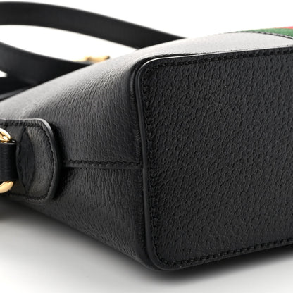 Gucci Calfskin GG Web Small Ophidia Dome Shoulder Bag Black 8 of 9