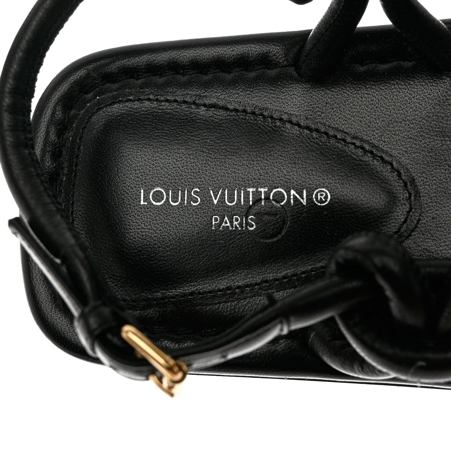 Louis Vuitton Lambskin Nova Flat Sandals 38.5 Black 6 of 8