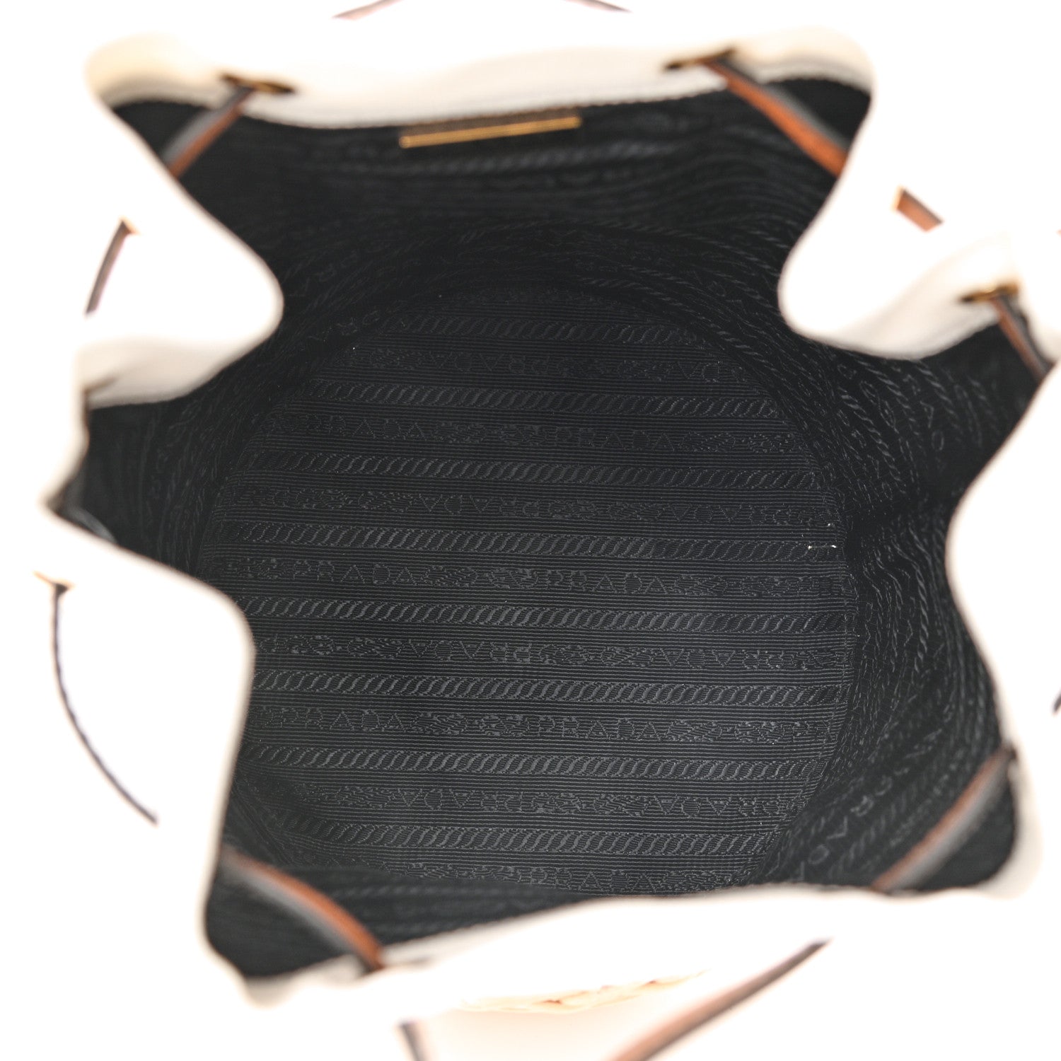 Prada Wicker Canvas Bucket Bag Naturale 5 of 10