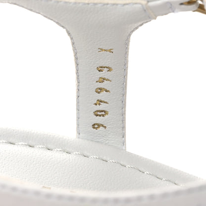Chanel Patent Goatskin Cork CC Ankle Strap Platform Sandals 40 White 10 of 15