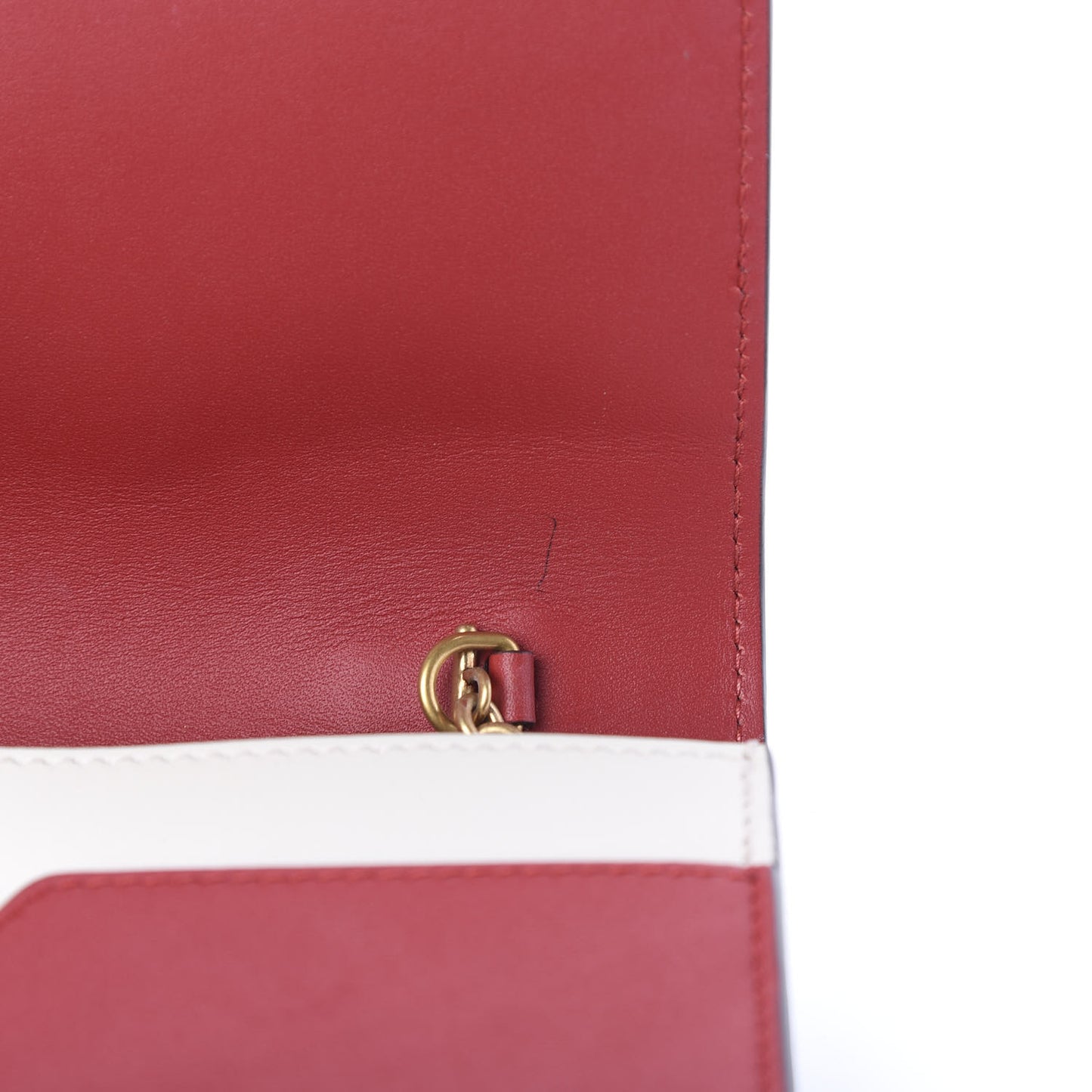 Calfskin Queen Margaret Chain Wallet Blue Agata Hibiscus Red Mystic White