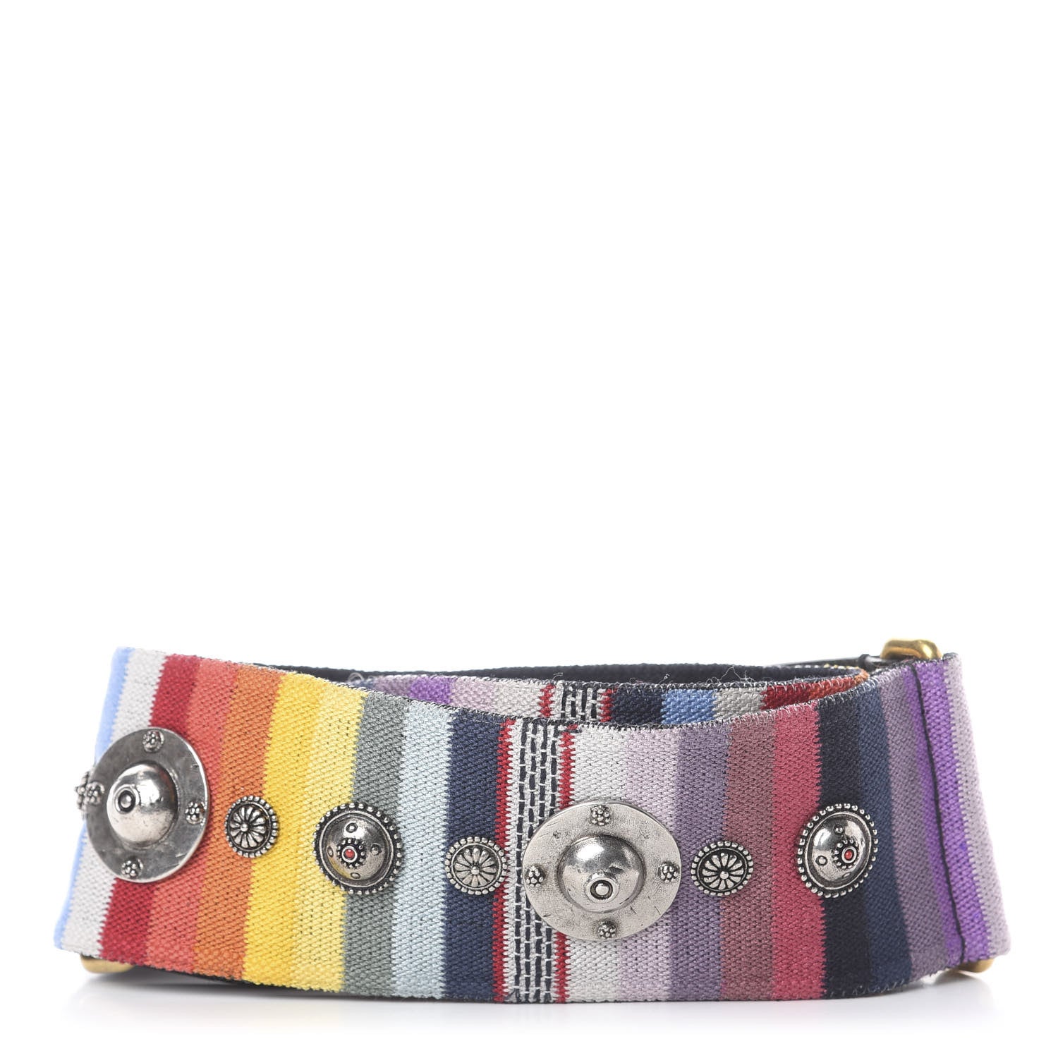 Christian Dior Canvas Embroidered Studded Rainbow Shoulder Strap 1 of 2