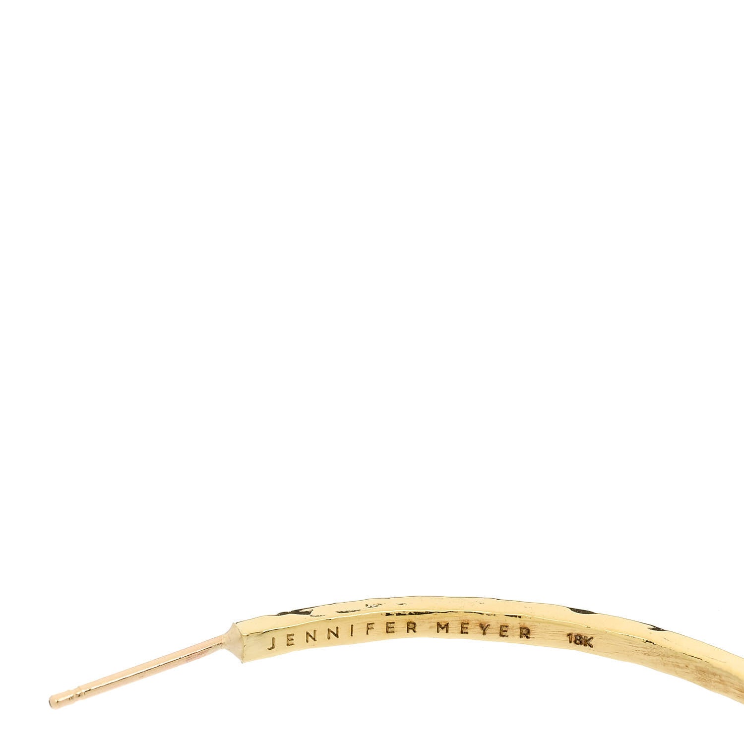 Jennifer Meyer 18K Yellow Gold Medium Hammered Hoop Earrings 4 of 4