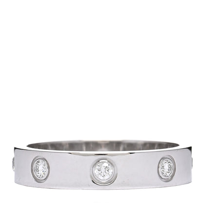 Cartier 18K White Gold 8 Diamond 4mm Wedding Band LOVE Ring 52 6 3 of 4