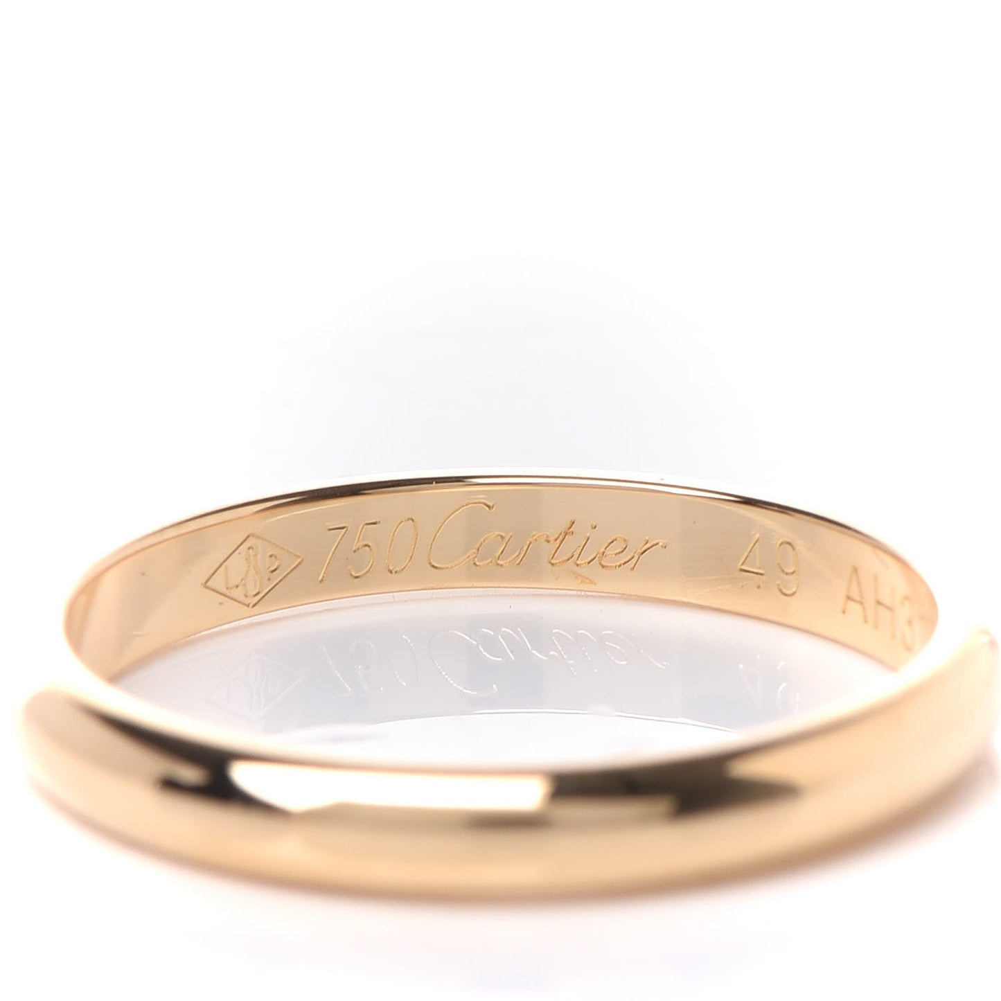 18K Yellow Gold 2.5mm 1895 Wedding Band Ring 49 4.75