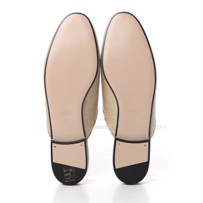 Gucci Straw Elaphe Womens Princetown Slippers 37 Natural Cream Brown 6 of 11