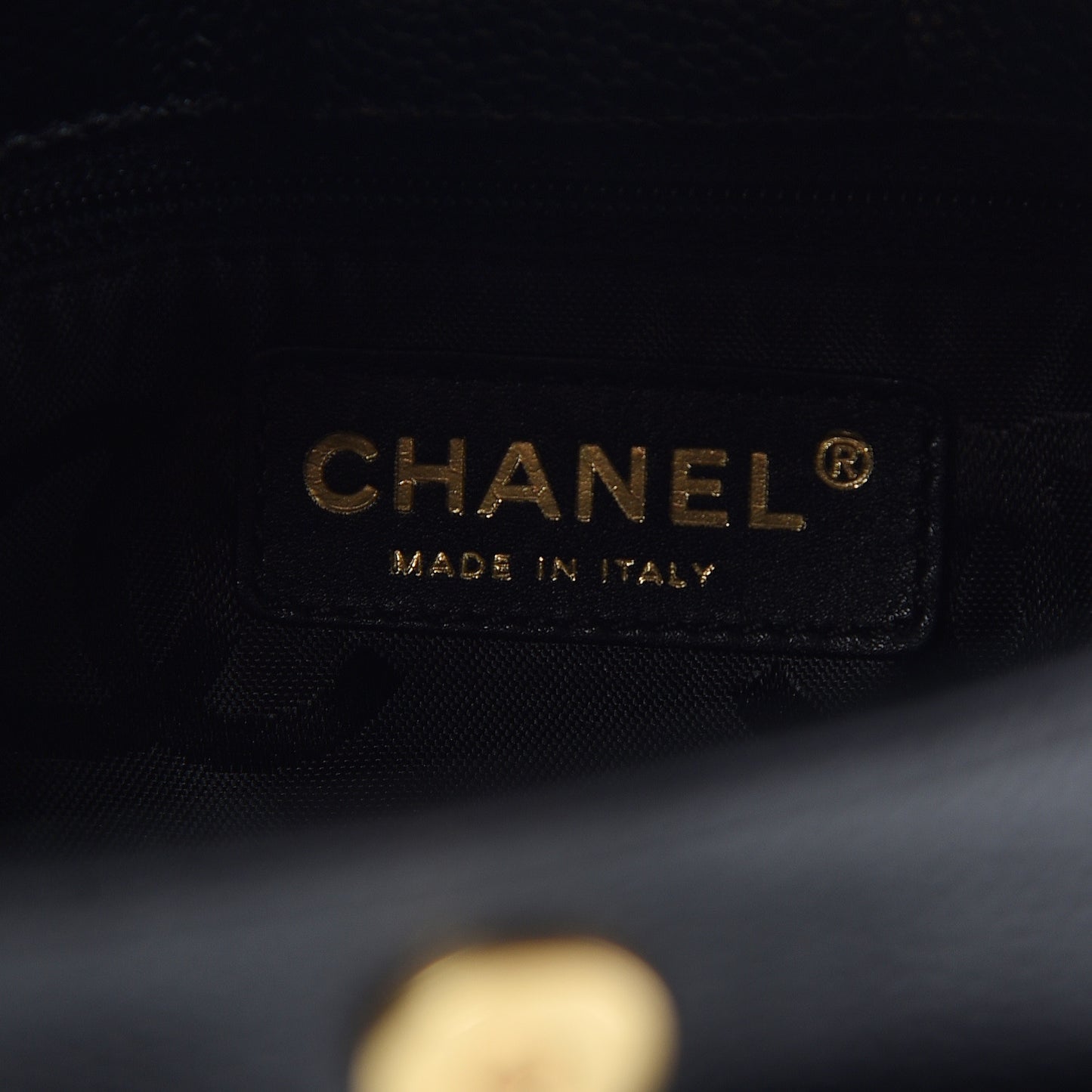 Caviar CC Stitched Medium Flap Shoulder Bag Black