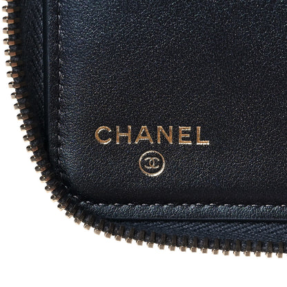 Chanel Iridescent Caviar Quilted Long Zip Around Wallet Black 9 of 14