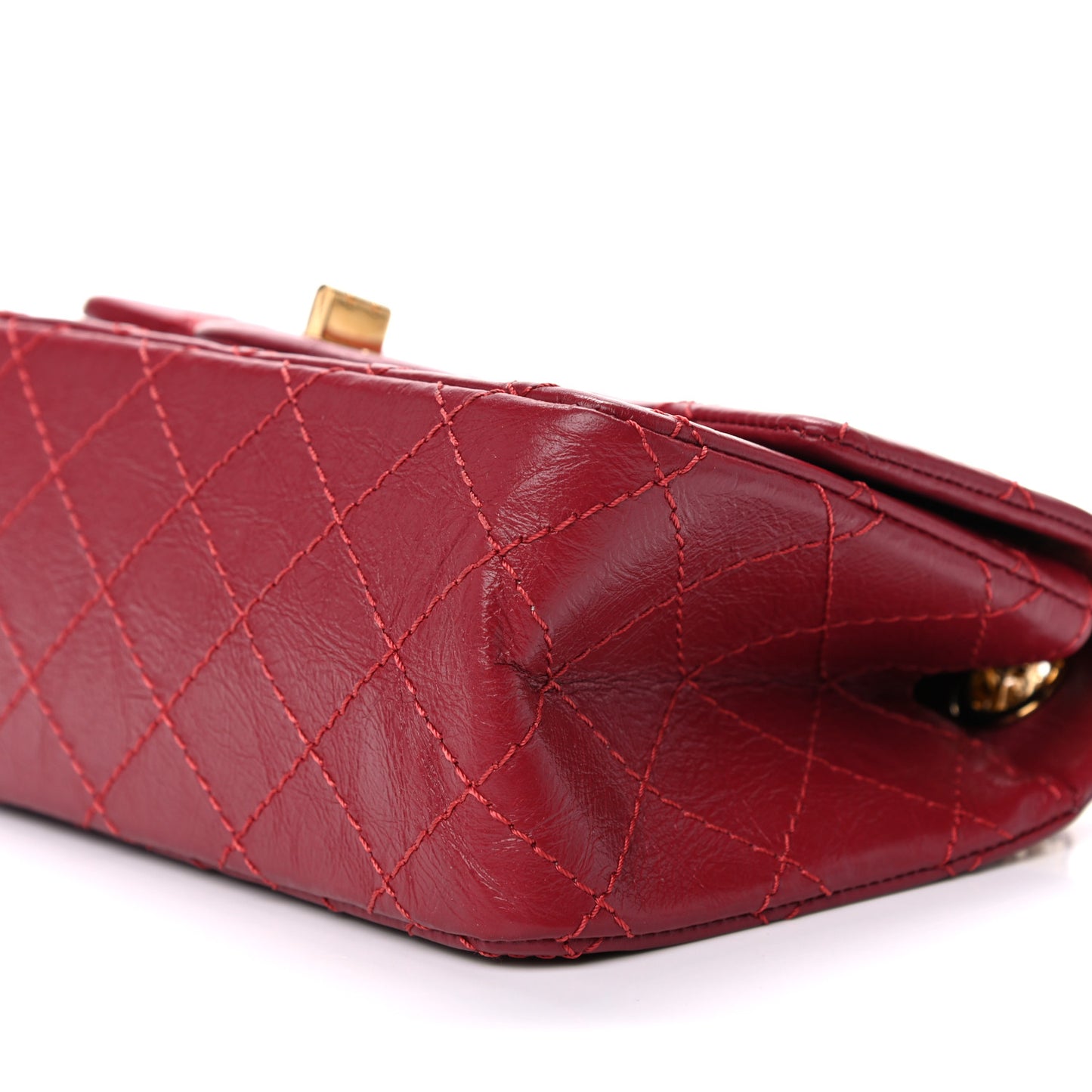 Aged Calfskin Quilted 2.55 Reissue Mini Flap Red
