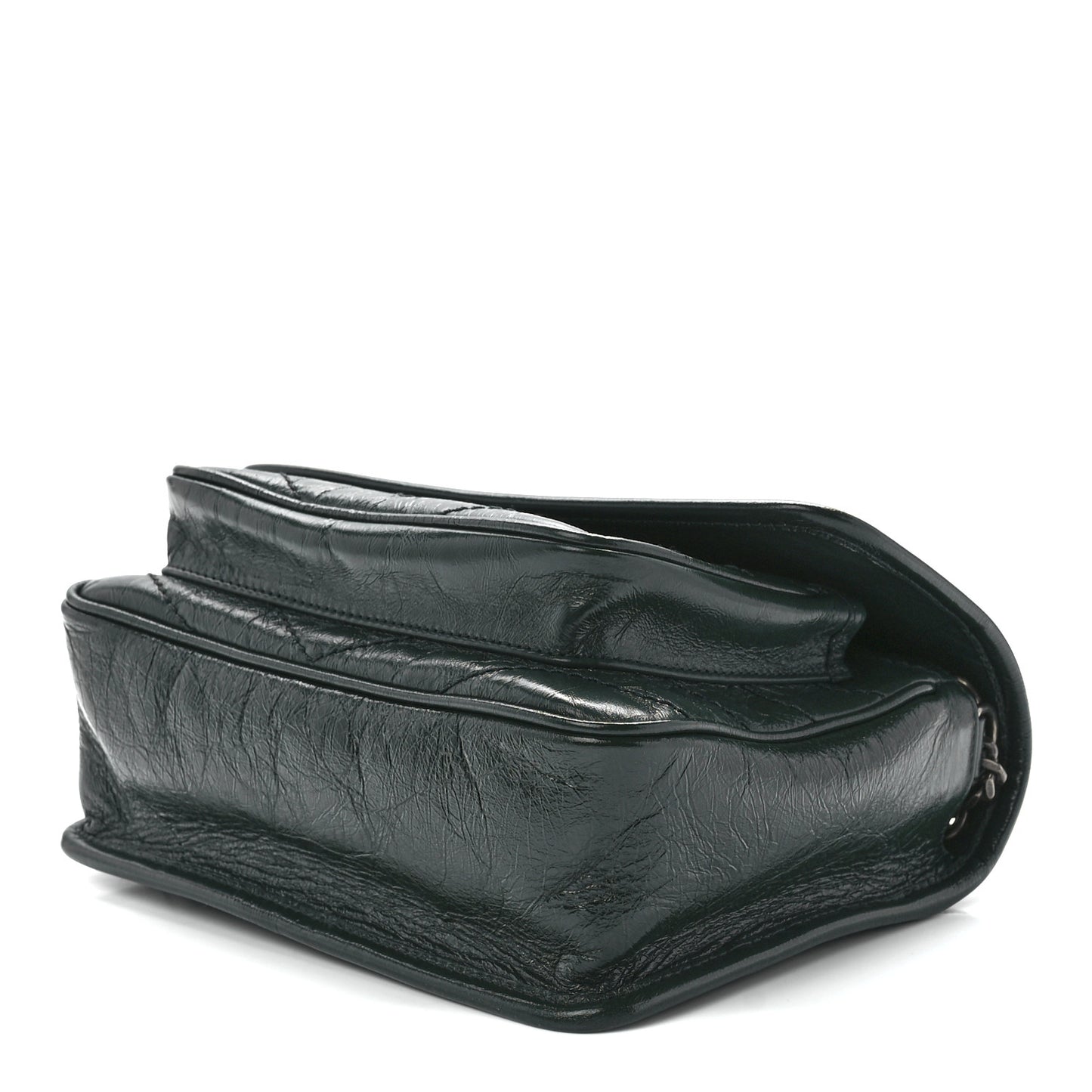 Crinkled Calfskin Matelasse Monogram Baby Niki Chain Satchel