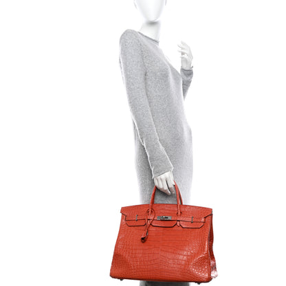 Hermes Matte Alligator Birkin 40 Orange 2 of 10