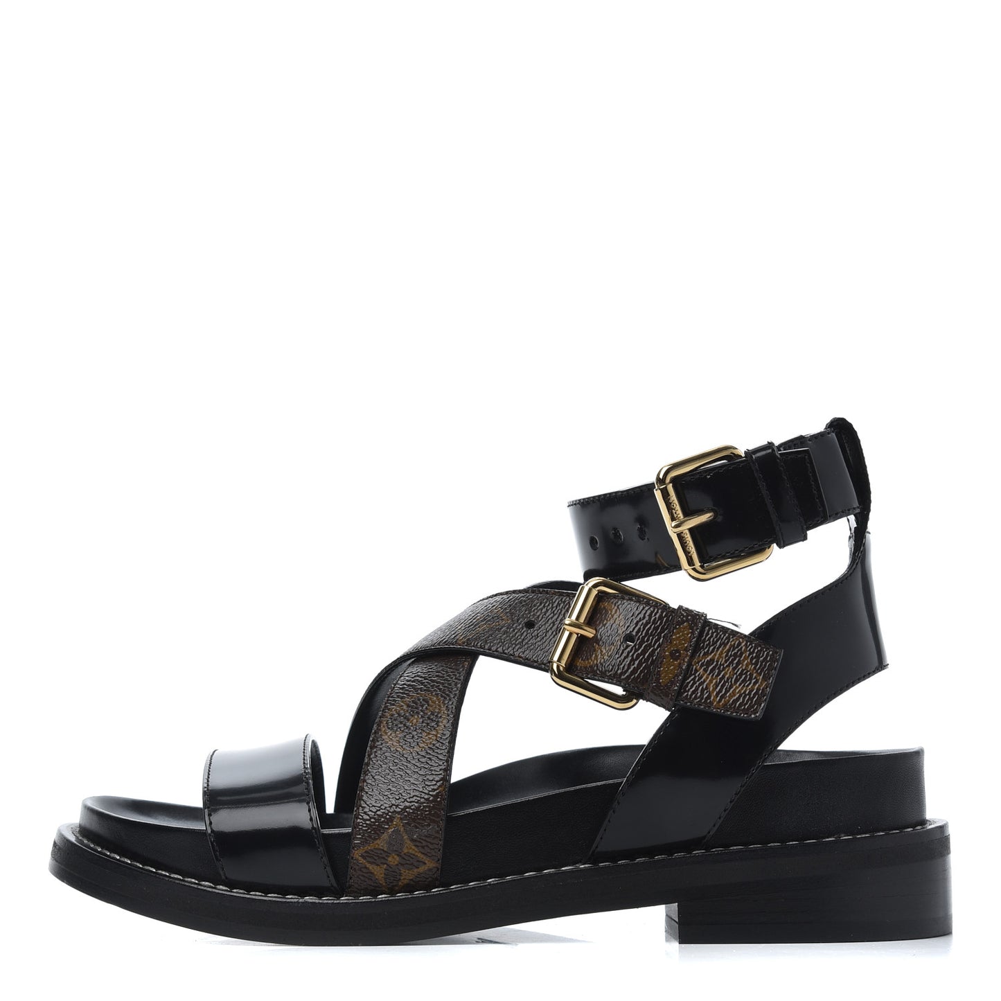 Monogram Crossroad Comfort Sandals 37 Black