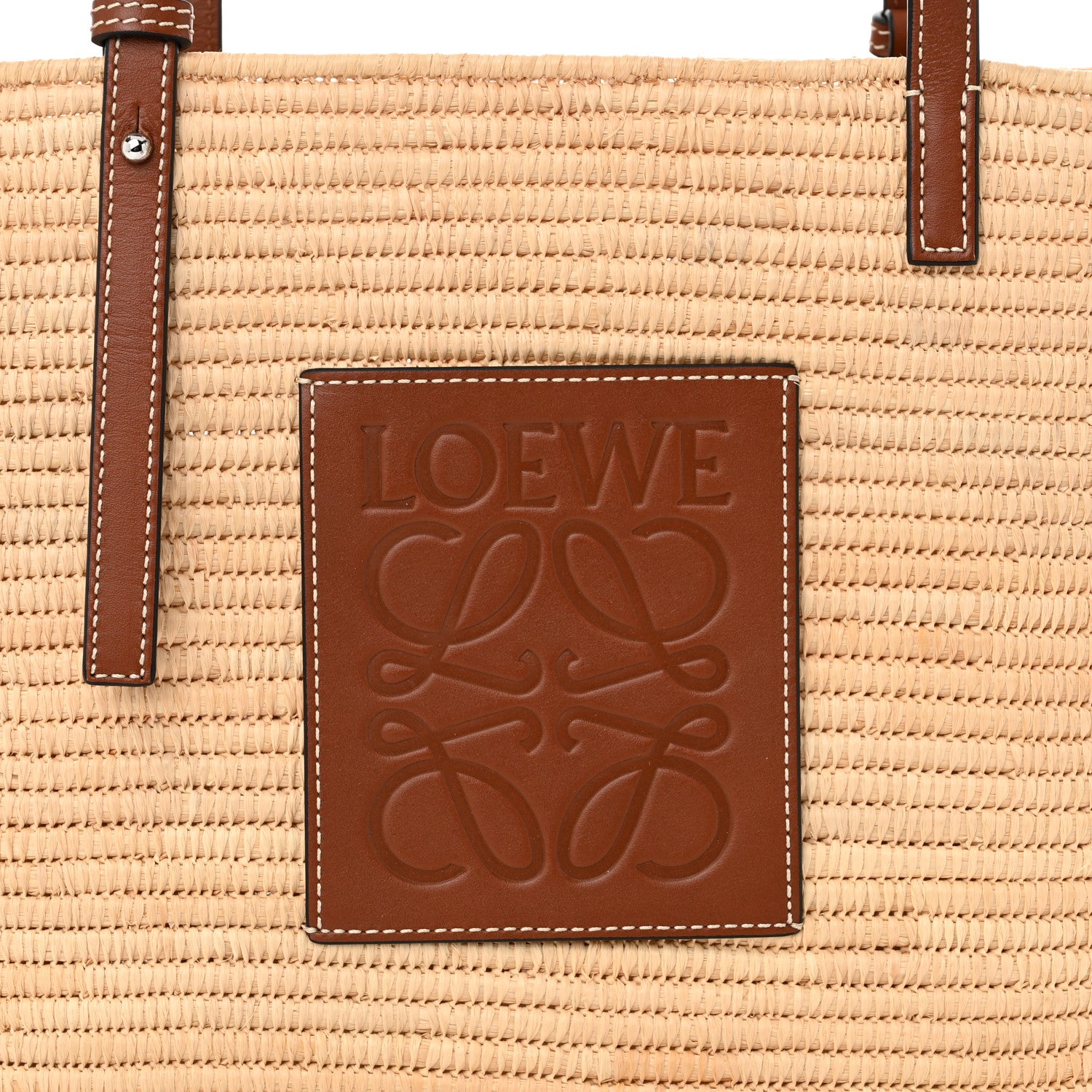 Loewe Raffia Small Square Basket Tote Bag Natural Tan 7 of 9
