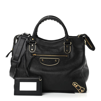 Balenciaga Chevre Gold Metallic Edge Hardware Velo Black 1 of 10