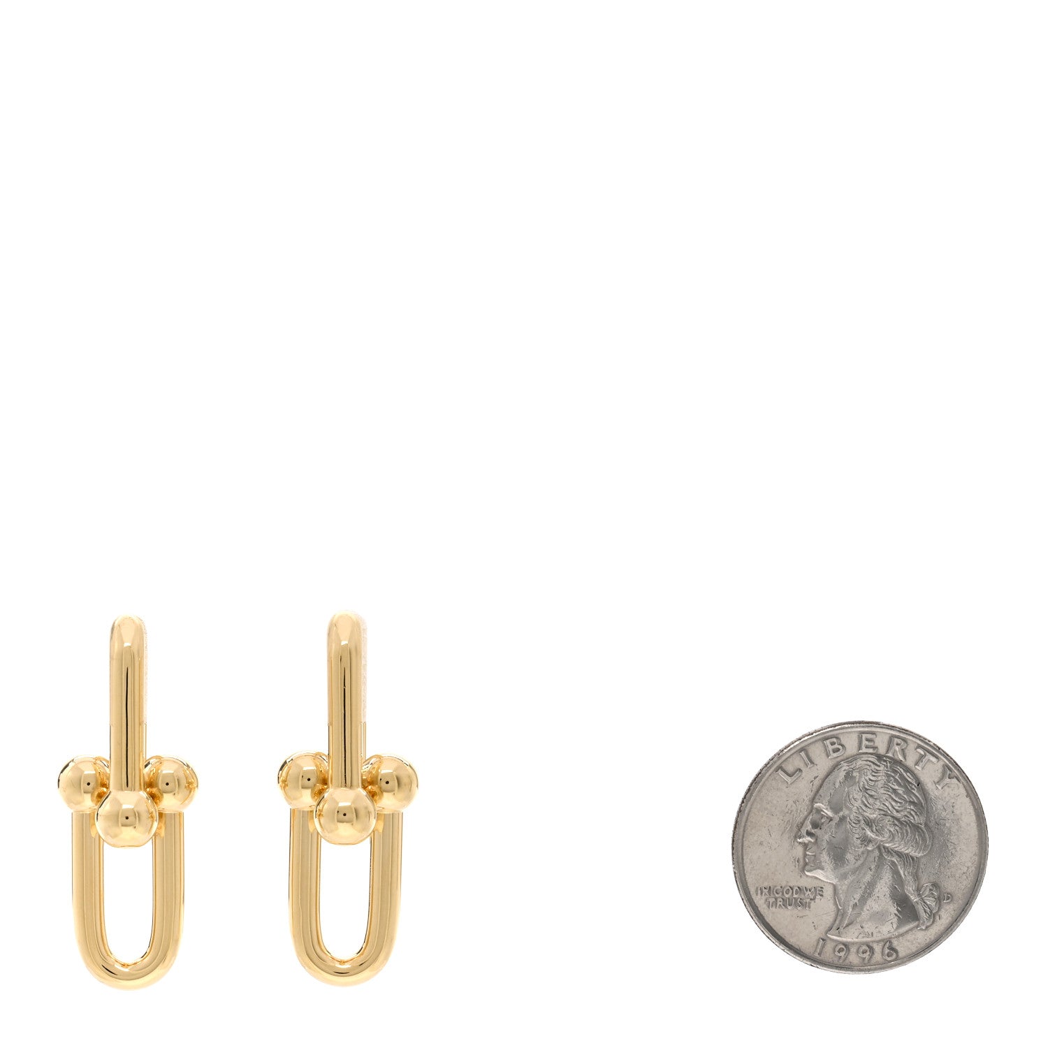 Tiffany 18K Yellow Gold Large HardWear Link Earrings 2 of 5