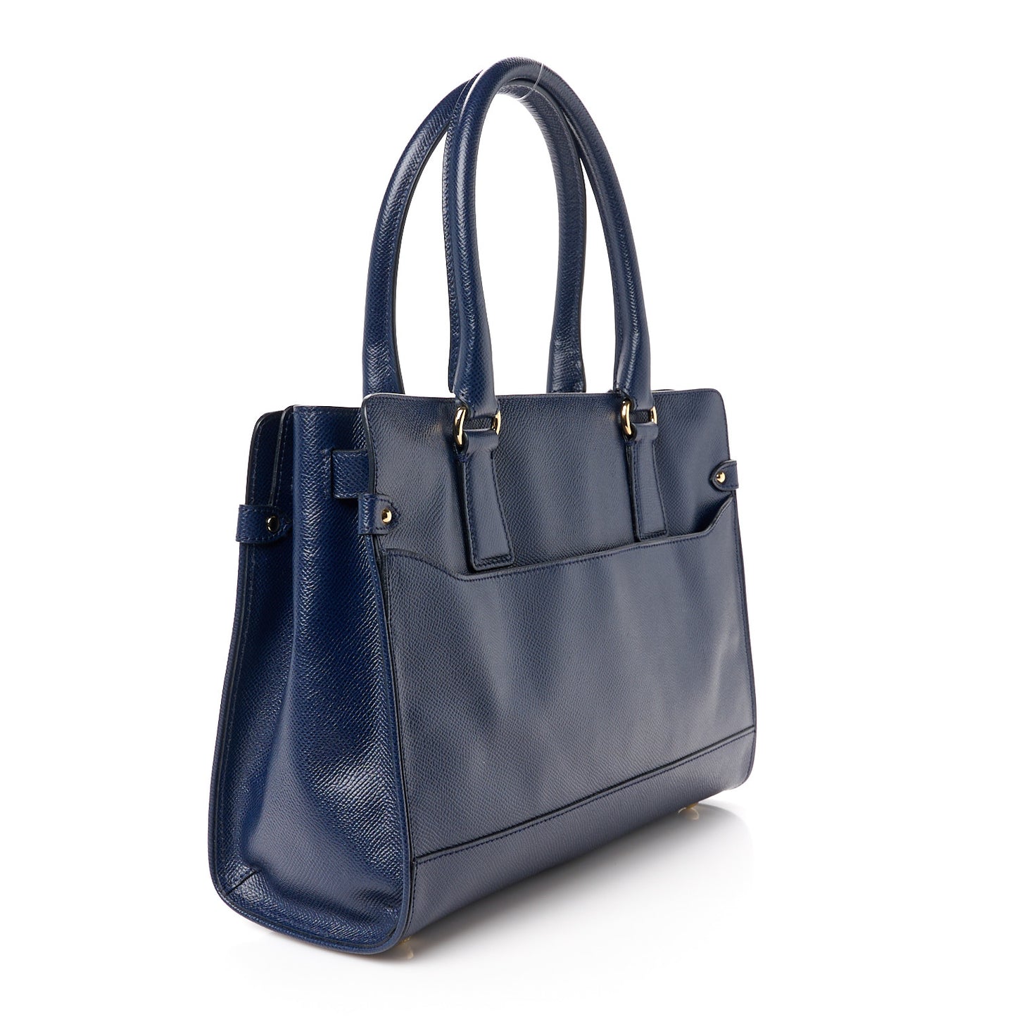 Calfskin Briana Tote Navy