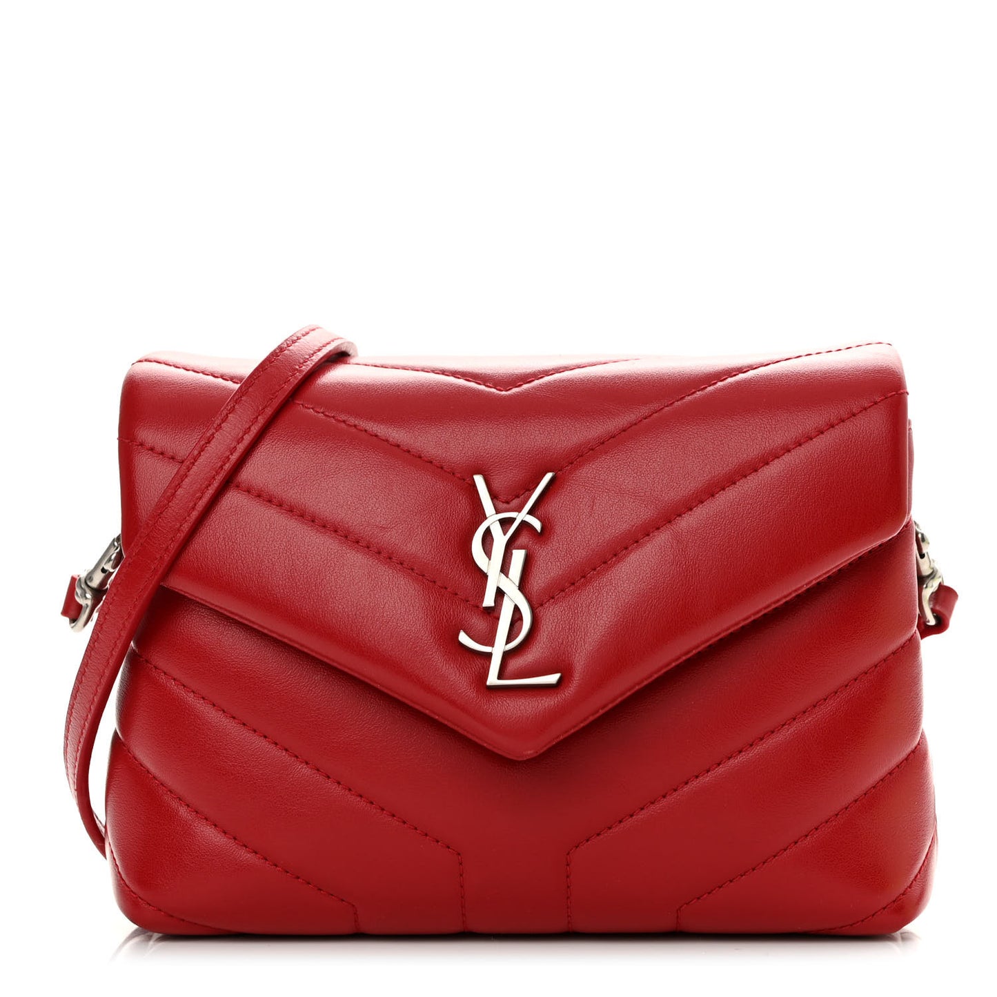 Calfskin Y Quilted Monogram Toy Loulou Crossbody Bag Rouge Eros