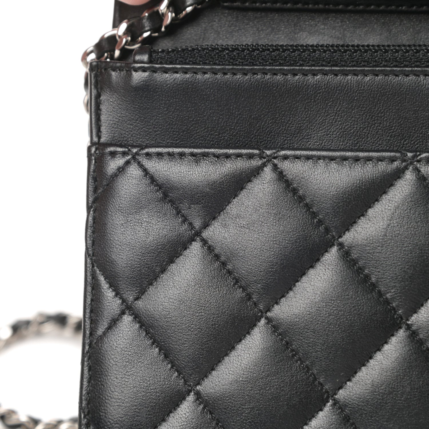 Chanel Lambskin Quilted Wallet On Chain WOC Black 14 of 17