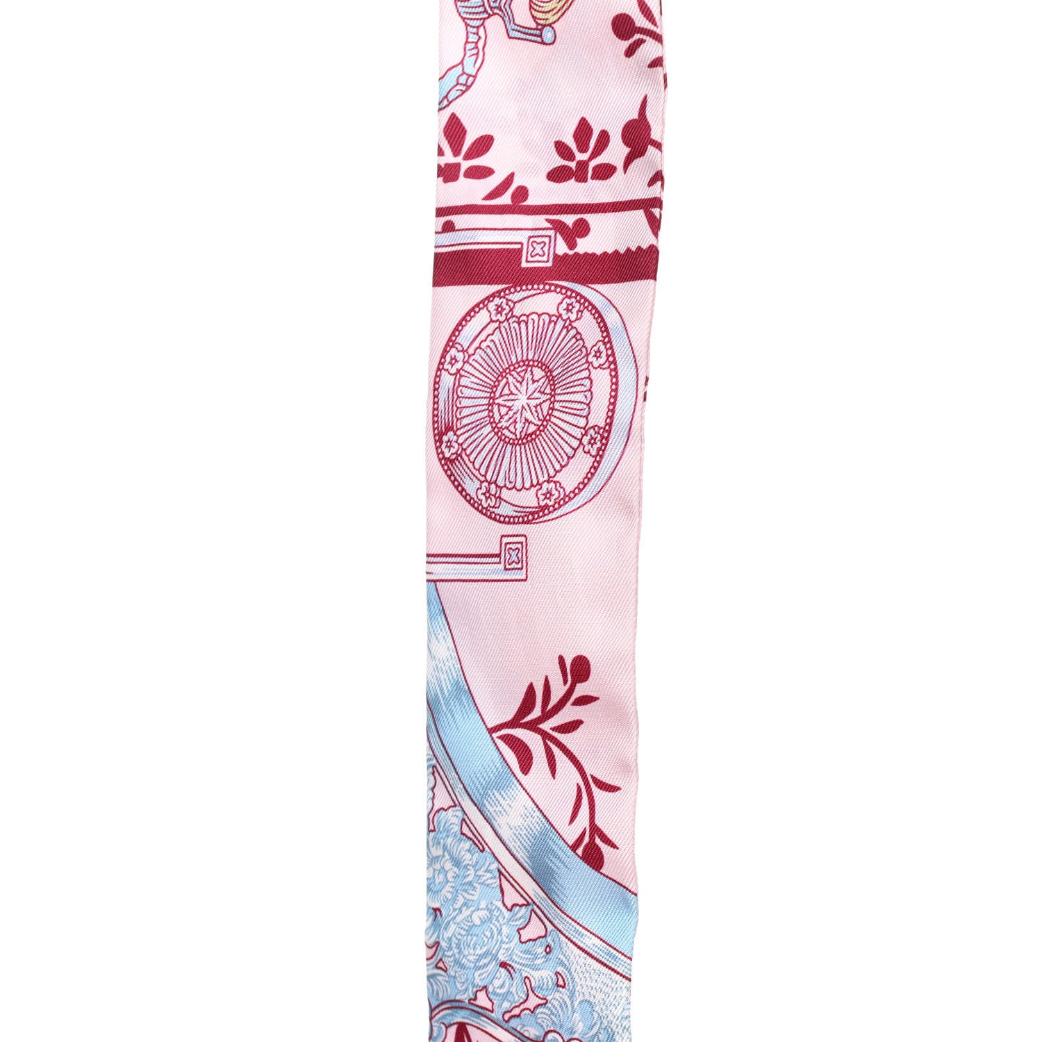 Hermes Silk Etriers Remix Twilly Rose Pale Bordeaux 5 of 7