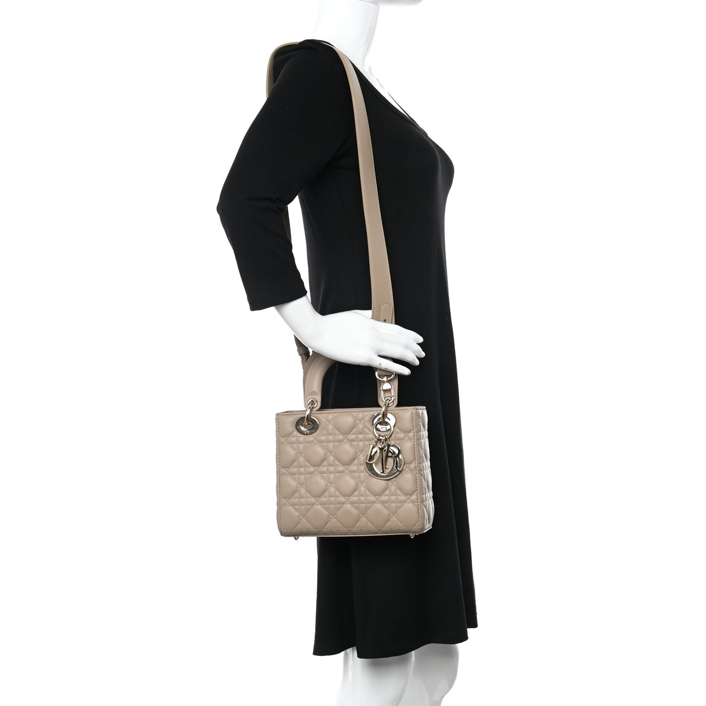 Lambskin Cannage Small My ABCDior Lady Dior Taupe