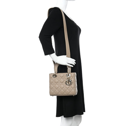 Christian Dior Lambskin Cannage Small My ABCDior Lady Dior Taupe 2 of 8