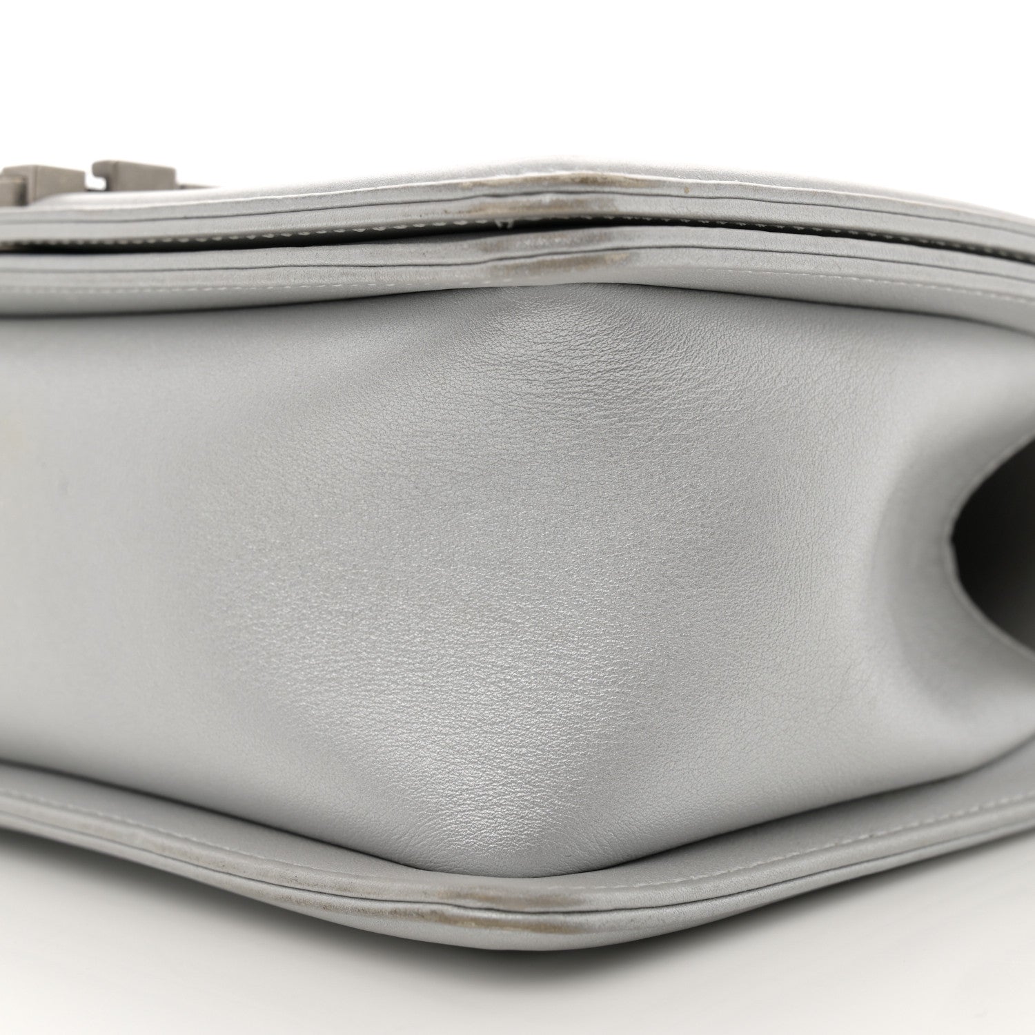 Chanel Metallic Lambskin Quilted Medium Boy Flap Silver 10 of 11