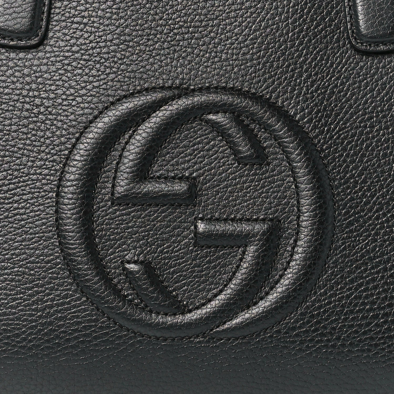Gucci Dollar Calfskin Large Soho Top Handle Satchel Black 9 of 13