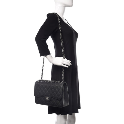 Chanel Caviar Quilted Jumbo Double Flap Black 2 of 9