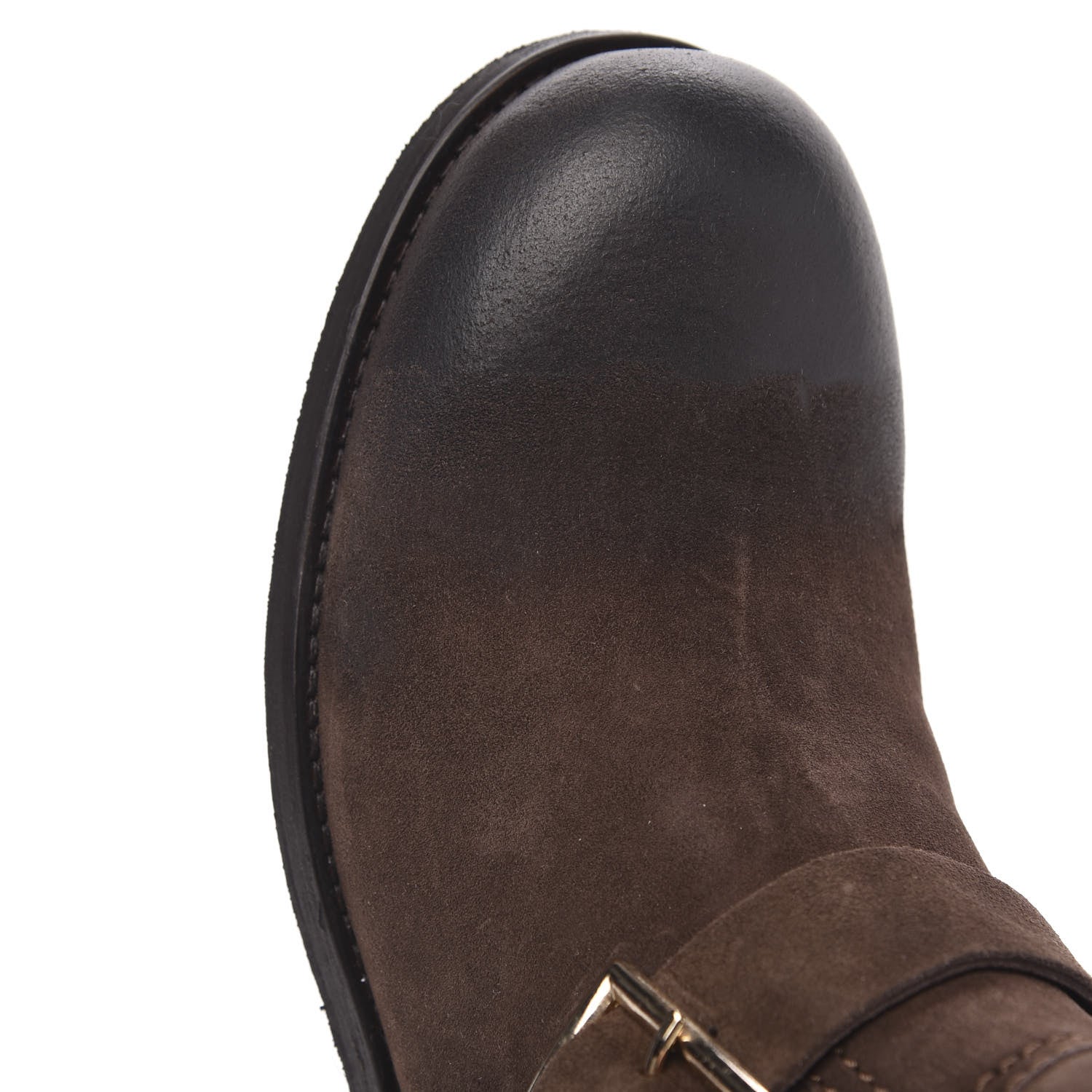 Jimmy Choo Distressed Waxed Suede Youth Biker Boots 38 Brown 7 of 8