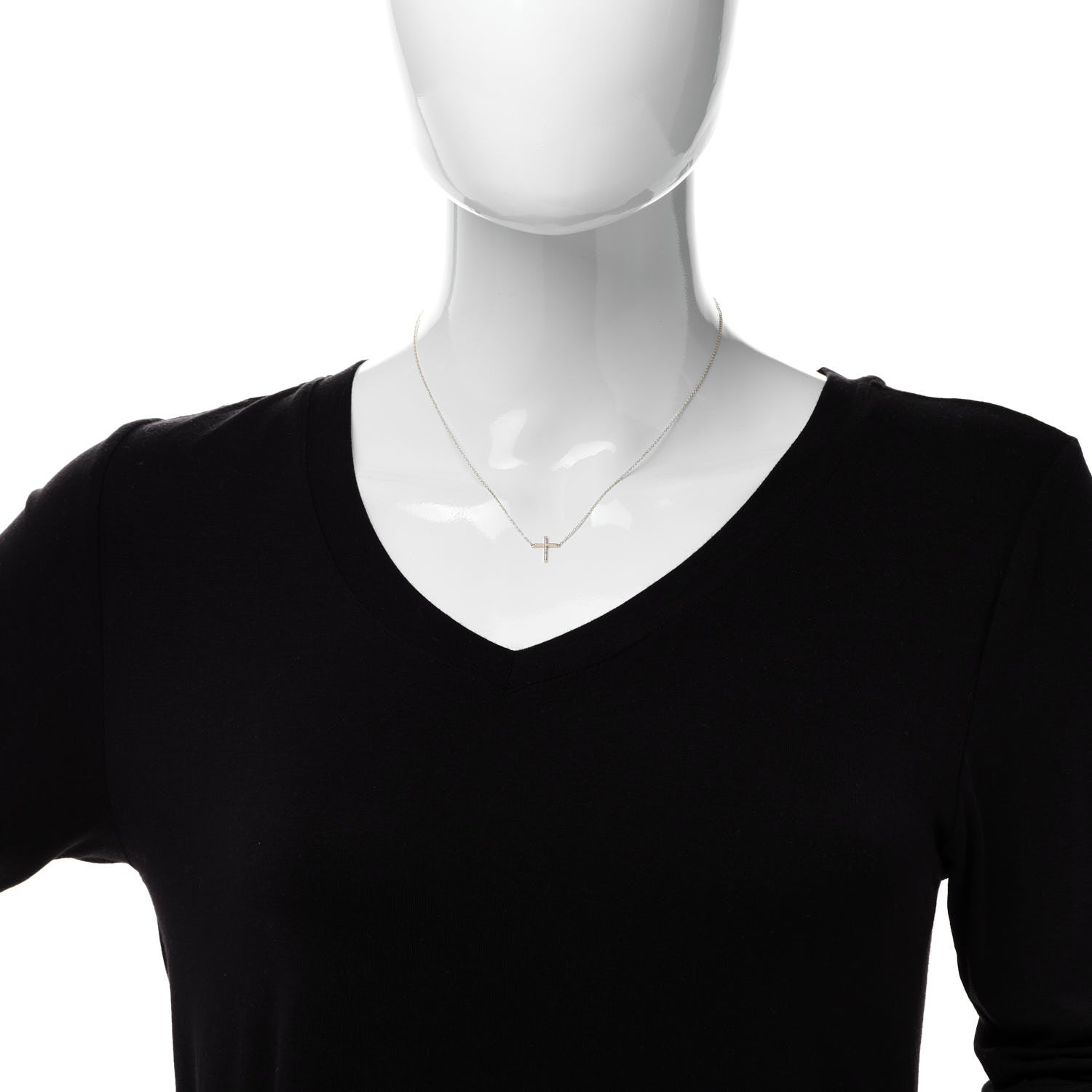 Jennifer Meyer 18K Yellow Gold Diamond Cross Pendant Necklace 2 of 6