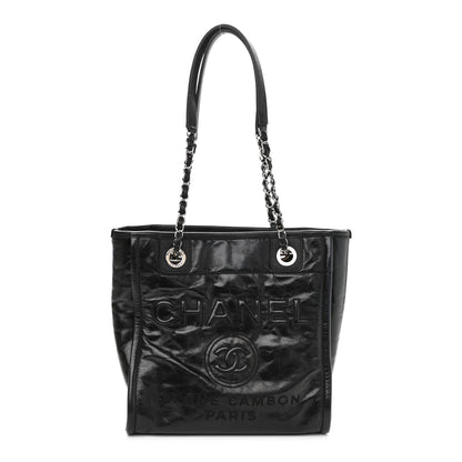 Chanel Glazed Calfskin Mini Deauville Tote Black 1 of 9