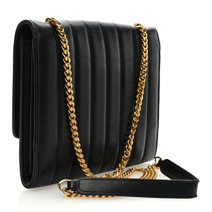 Saint Laurent Lambskin Matelasse Monogram Vicky Chain Wallet Black 3 of 8