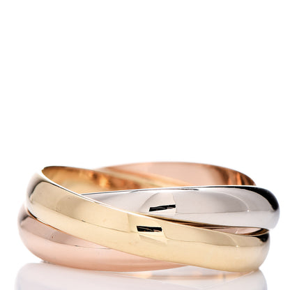Cartier 18K Pink Yellow White Gold Classic Les Must De Trinity Ring 57 8 3 of 5