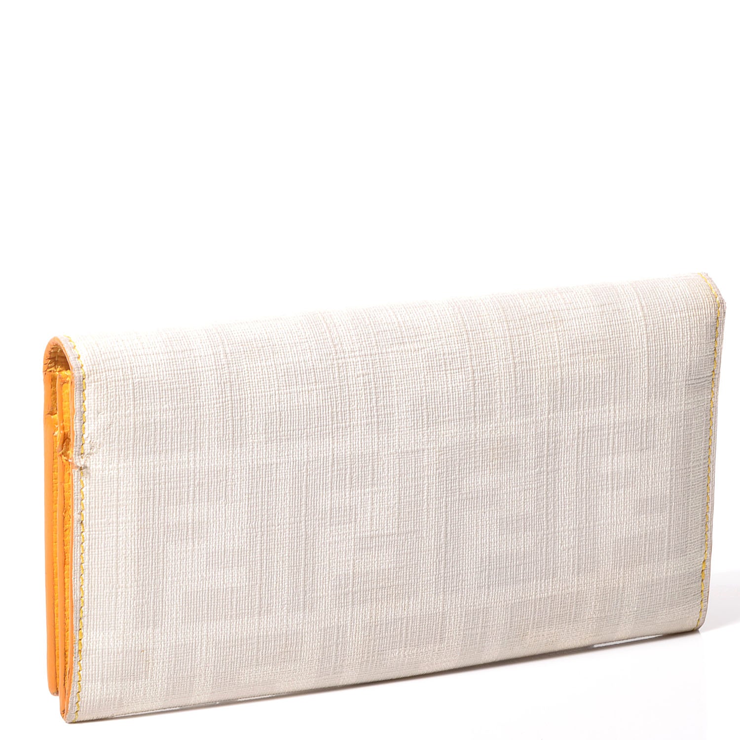 Fendi Zucca Spalmati Vitello Elite Continental Wallet White 3 of 10