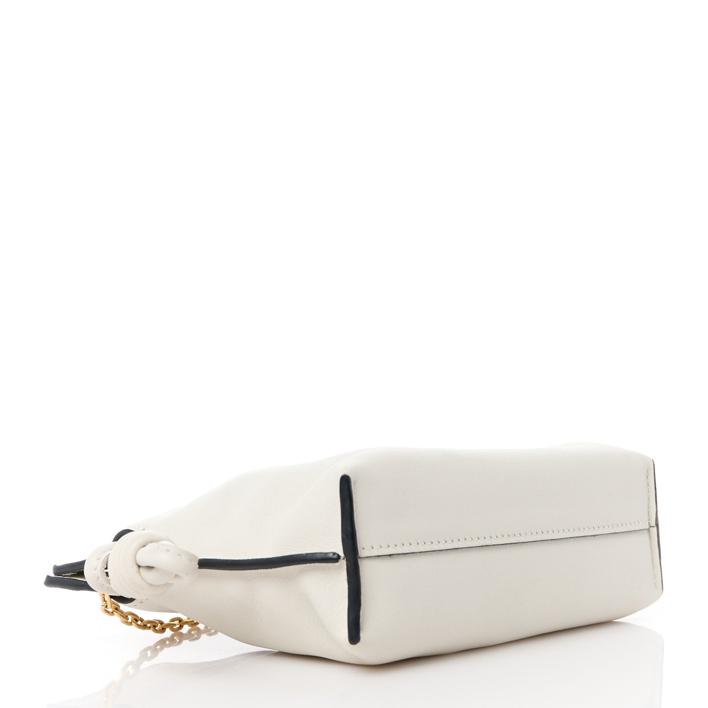 Calfskin Nano Flamenco Knot Clutch Soft White