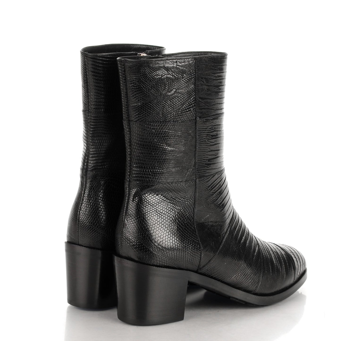 Tejus Lizard Short Boots 39.5 Black