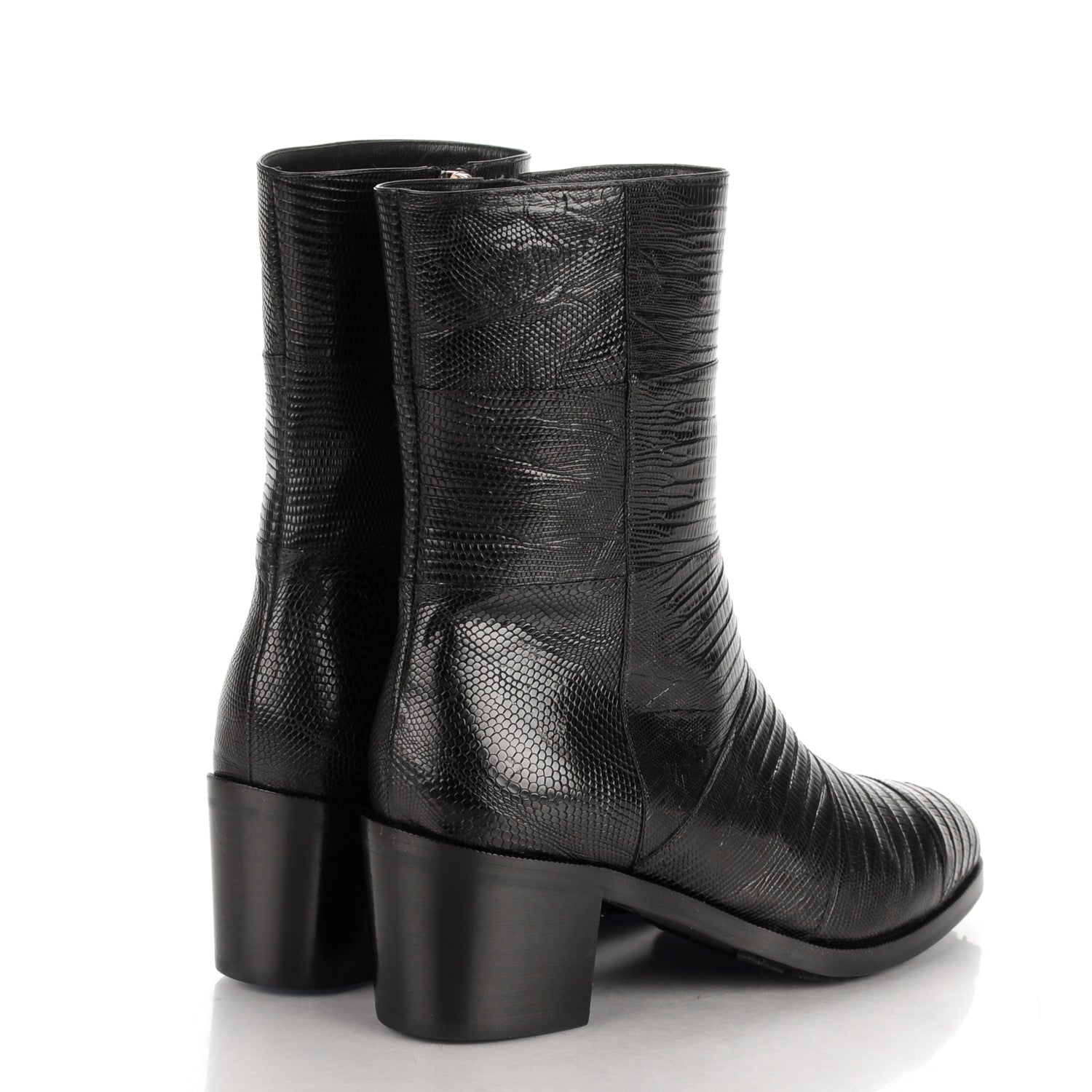 Chanel Tejus Lizard Short Boots 39.5 Black 4 of 8