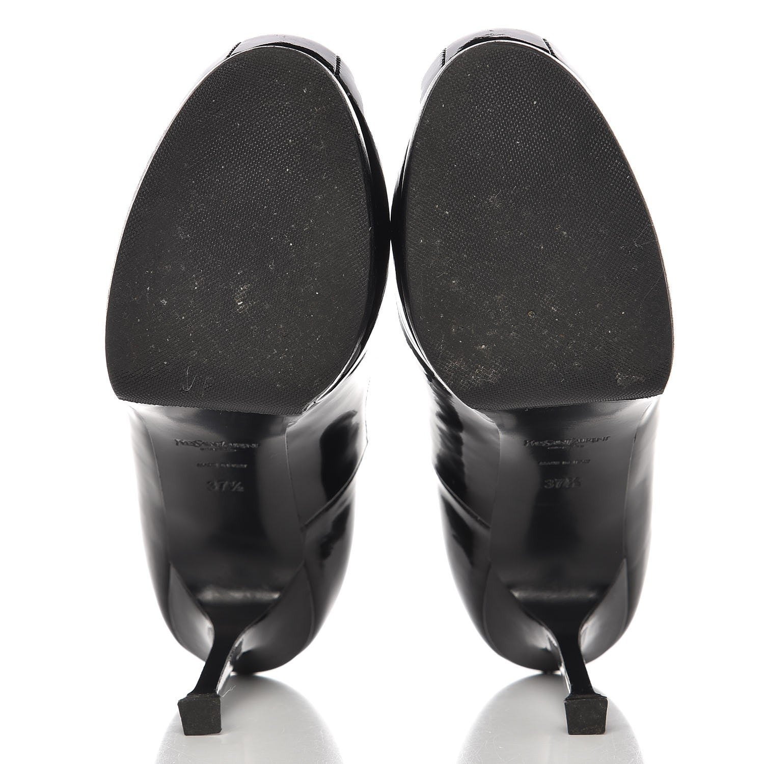Saint Laurent Vitello Vernice Tribtoo 80 Platform Pumps 37.5 Black 7 of 14