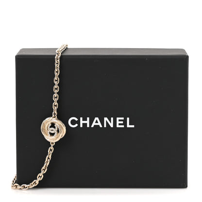 Chanel Crystal Metal CC Round Pendant Necklace Gold 5 of 5