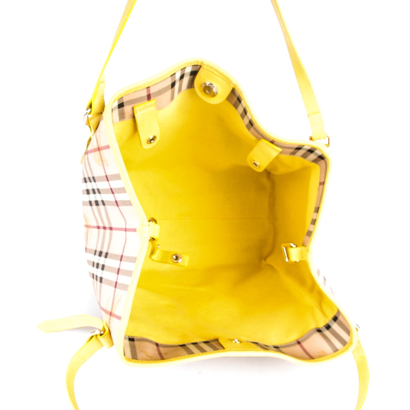 Burberry Haymarket Check Small Canterbury Tote Yellow 6 of 10
