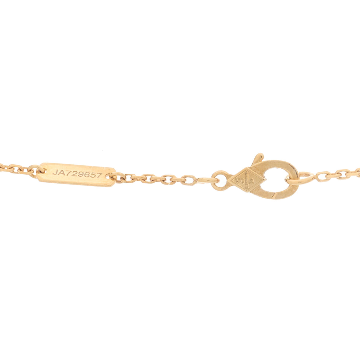 Van Cleef & Arpels 18K Yellow Gold Guilloche Vintage Alhambra Pendant Necklace 4 of 5