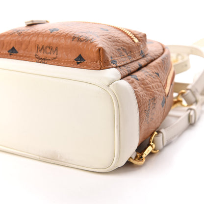 MCM Visetos X-Mini Stark Backpack Cognac White 5 of 7
