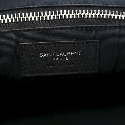 Saint Laurent Raffia Linen Calfskin Rive Gauche Tote Black 6 of 10