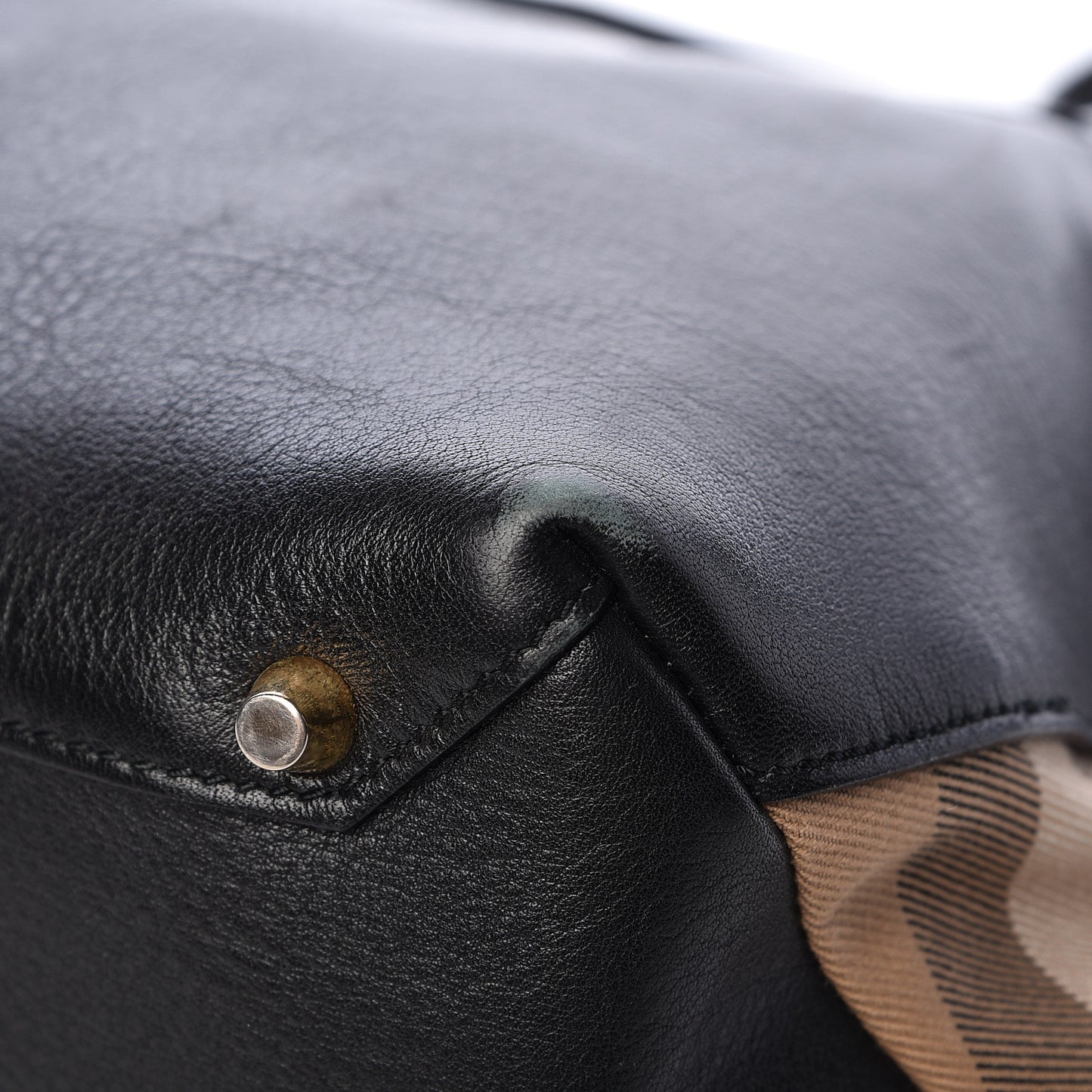 Smooth Calfskin Medium Banner Tote Black