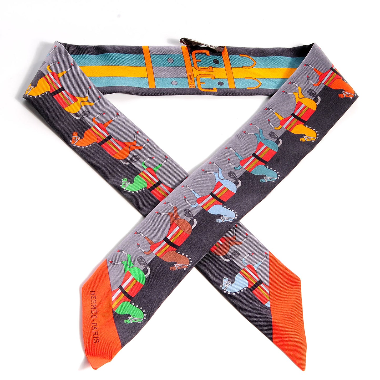 Silk Rocabar Twilly Gris Orange Vert